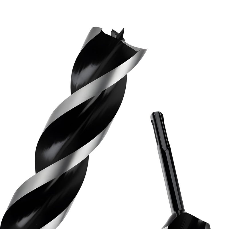 WOBLLMX 1-9/16" x 12" Auger Drill Bit with SDS Plus Shank for Wood,Tri Flute Ship Auger Long Drill Bit for Soft and Hard Wood,Tree Stump,Plastic,Drywall and Composite Materials - Image 1